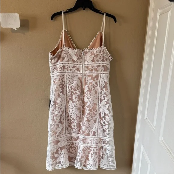 Lulu's Women’s White & Nude Lace Dress Spaghetti straps Fitted size XXL NEW - Picture 7 of 17